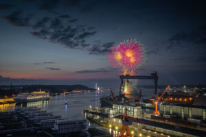 Feuerwerk über der Kieler Förde