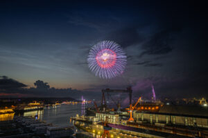 Feuerwerk über der Kieler Förde