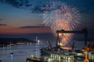 Feuerwerk über der Kieler Förde