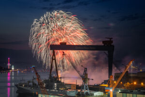 Feuerwerk über der Kieler Förde