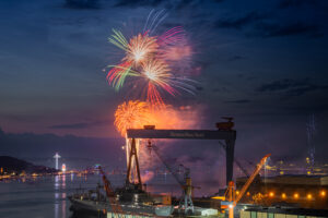 Feuerwerk über der Kieler Förde