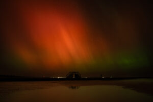 Polarlicht über der Ostsee bei Stein in Schleswig-Holstein